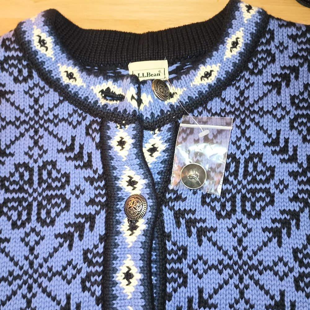 NYT Blue and Black LL Bean Sweater